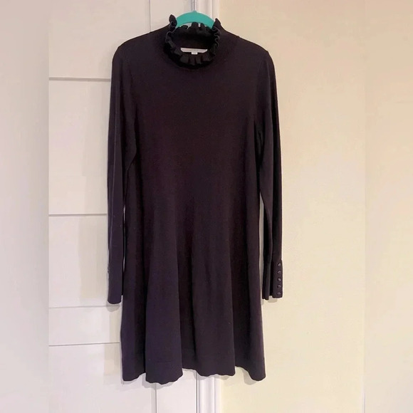 LOFT Cowl Neck Purple Long Sleeve Dress Size Medium Worn Once! - Picture 1 of 5